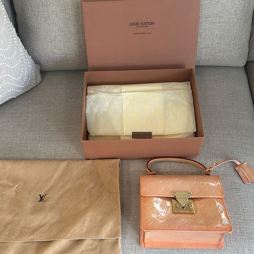 Louis Vuitton patent pink/peach Satchel